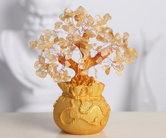 Citrine Money Tree for Prosperity - Feng Shui Gemstone Ornament