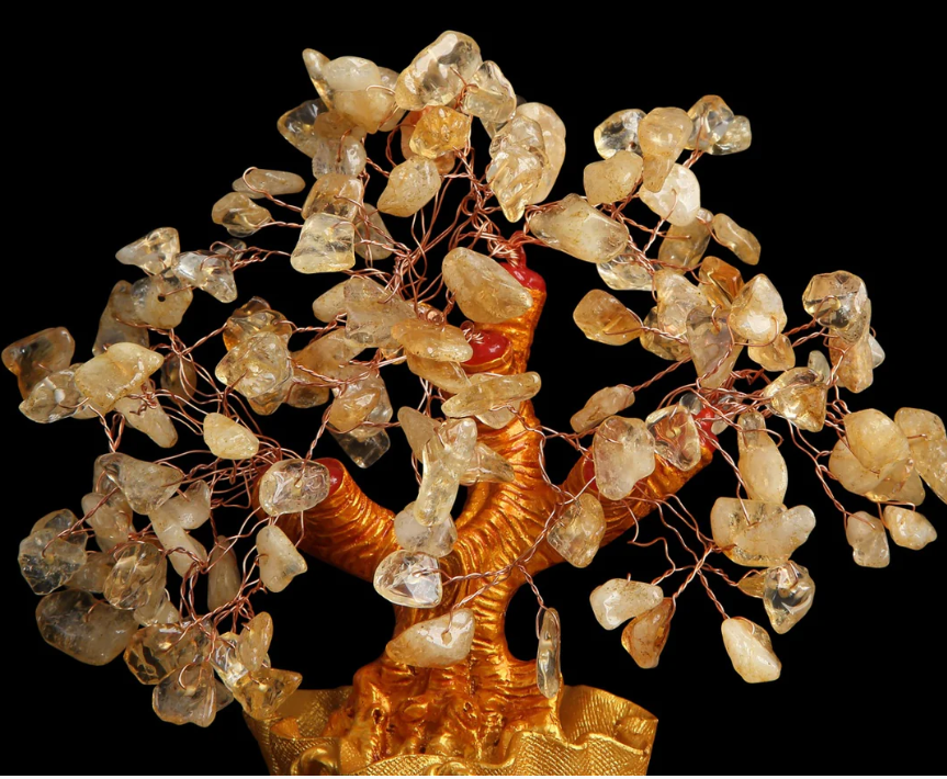 Citrine Money Tree for Prosperity - Feng Shui Gemstone Ornament