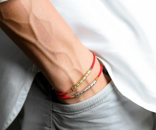 Tibetan Red String Bracelet - Buddhist Lucky Charm